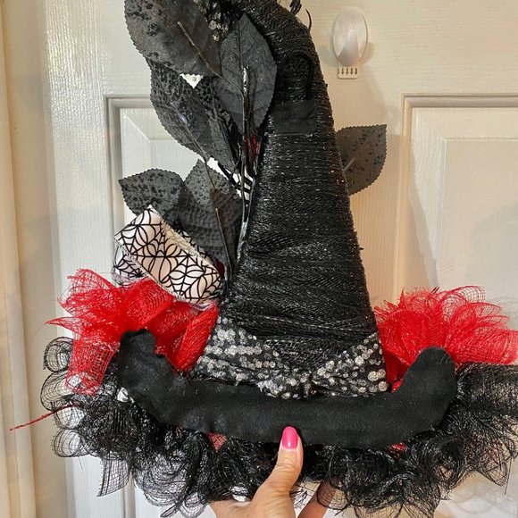 Red Rose Fancy Witch Hat for Halloween! - Picture 6 of 6